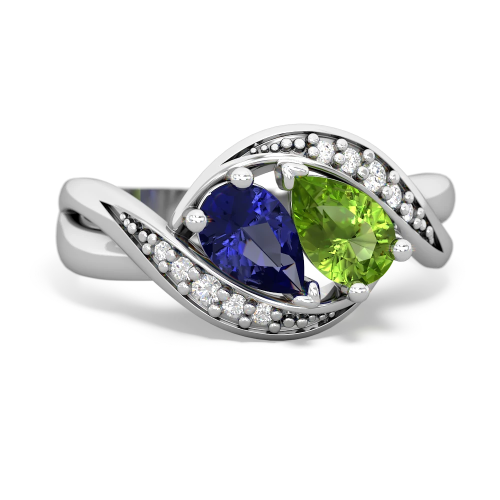 Lab Sapphire Summer Winds 14K White Gold ring R5342