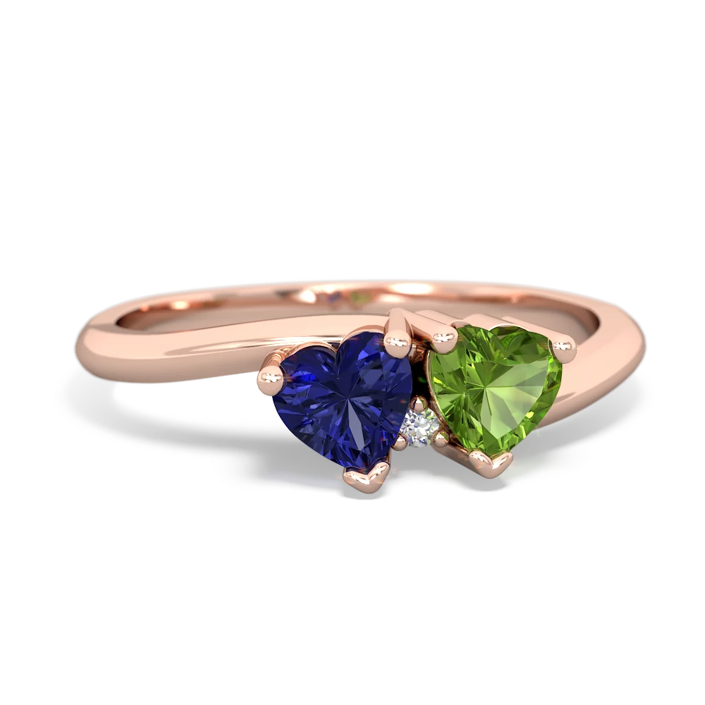 Lab Sapphire Sweethearts 14K Rose Gold ring R5260