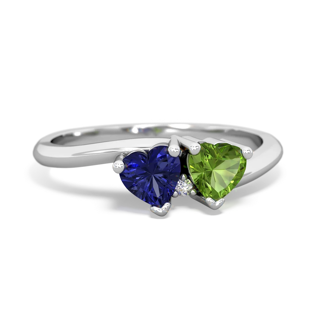 Lab Sapphire Sweethearts 14K White Gold ring R5260