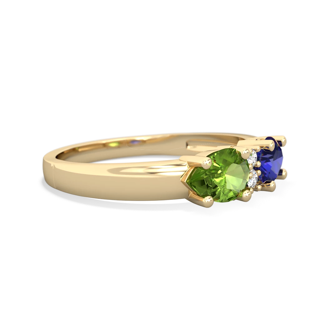 Lab Sapphire Pear Bowtie 14K Yellow Gold ring R0865