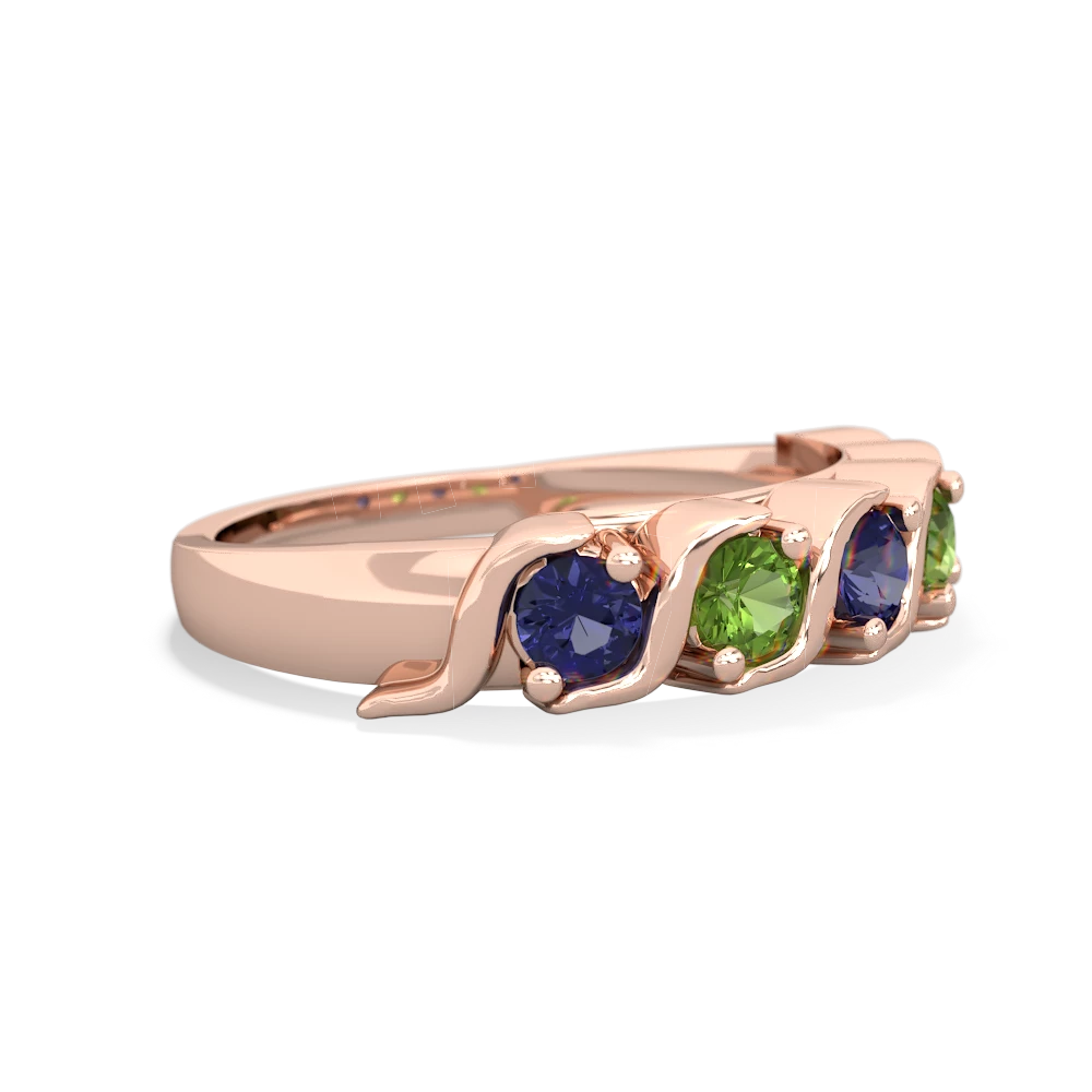 Lab Sapphire Anniversary Band 14K Rose Gold ring R2089