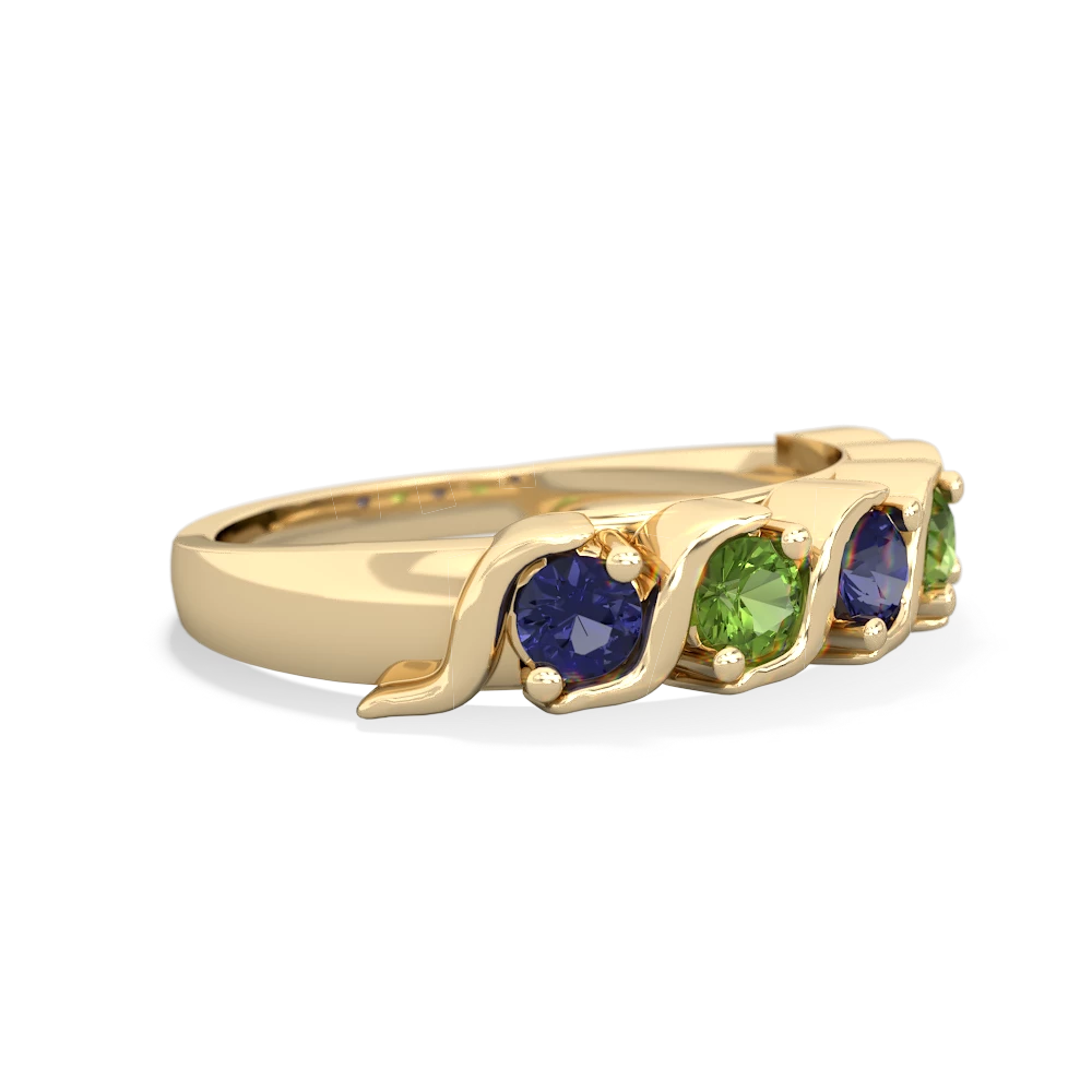 Lab Sapphire Anniversary Band 14K Yellow Gold ring R2089