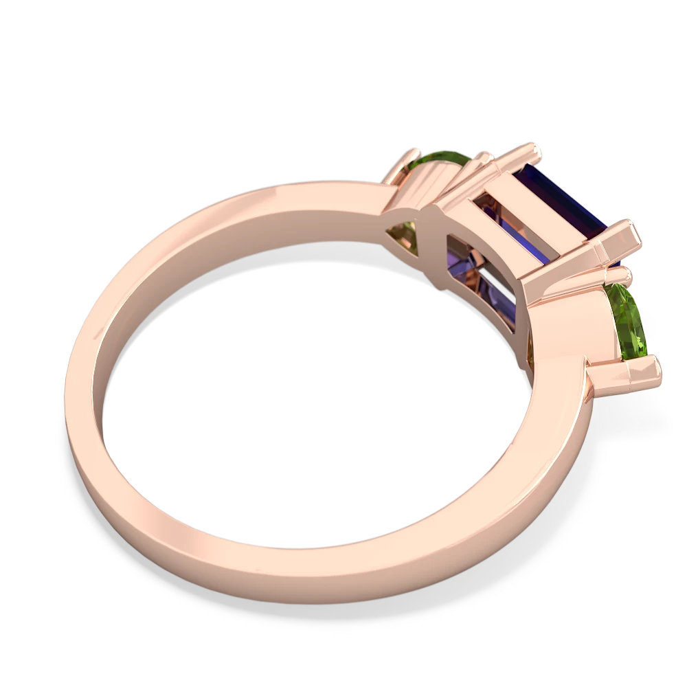 Lab Sapphire Three Stone 14K Rose Gold ring R5235