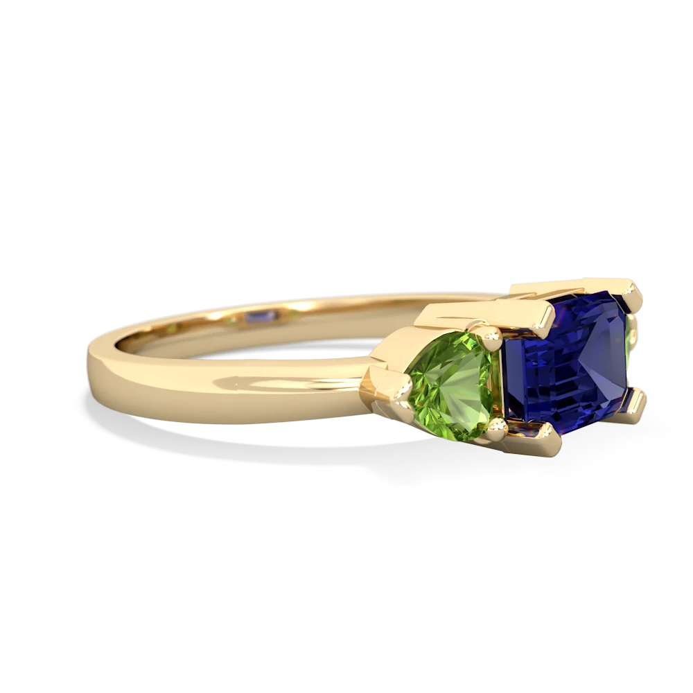 Lab Sapphire Three Stone 14K Yellow Gold ring R5235