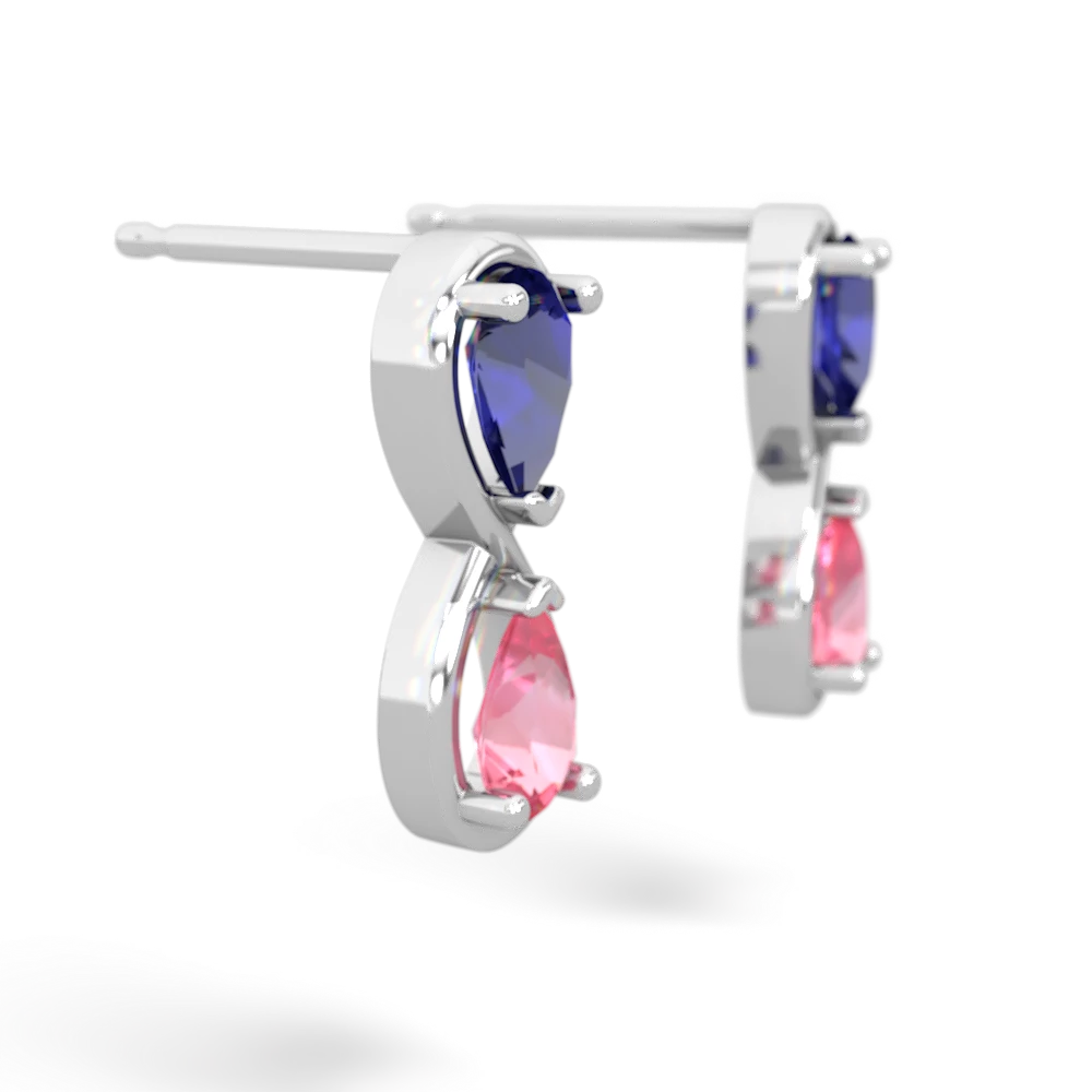 Lab Sapphire Infinity 14K White Gold earrings E5050