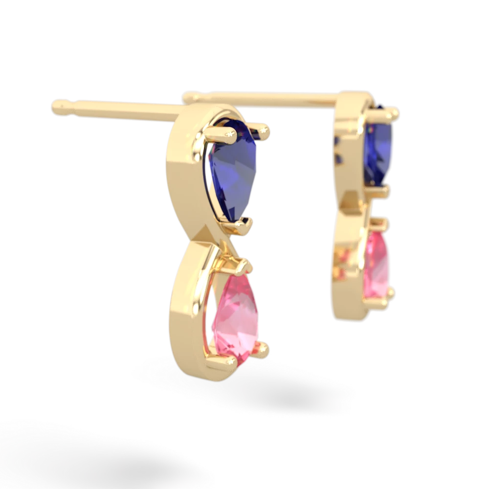 Lab Sapphire Infinity 14K Yellow Gold earrings E5050