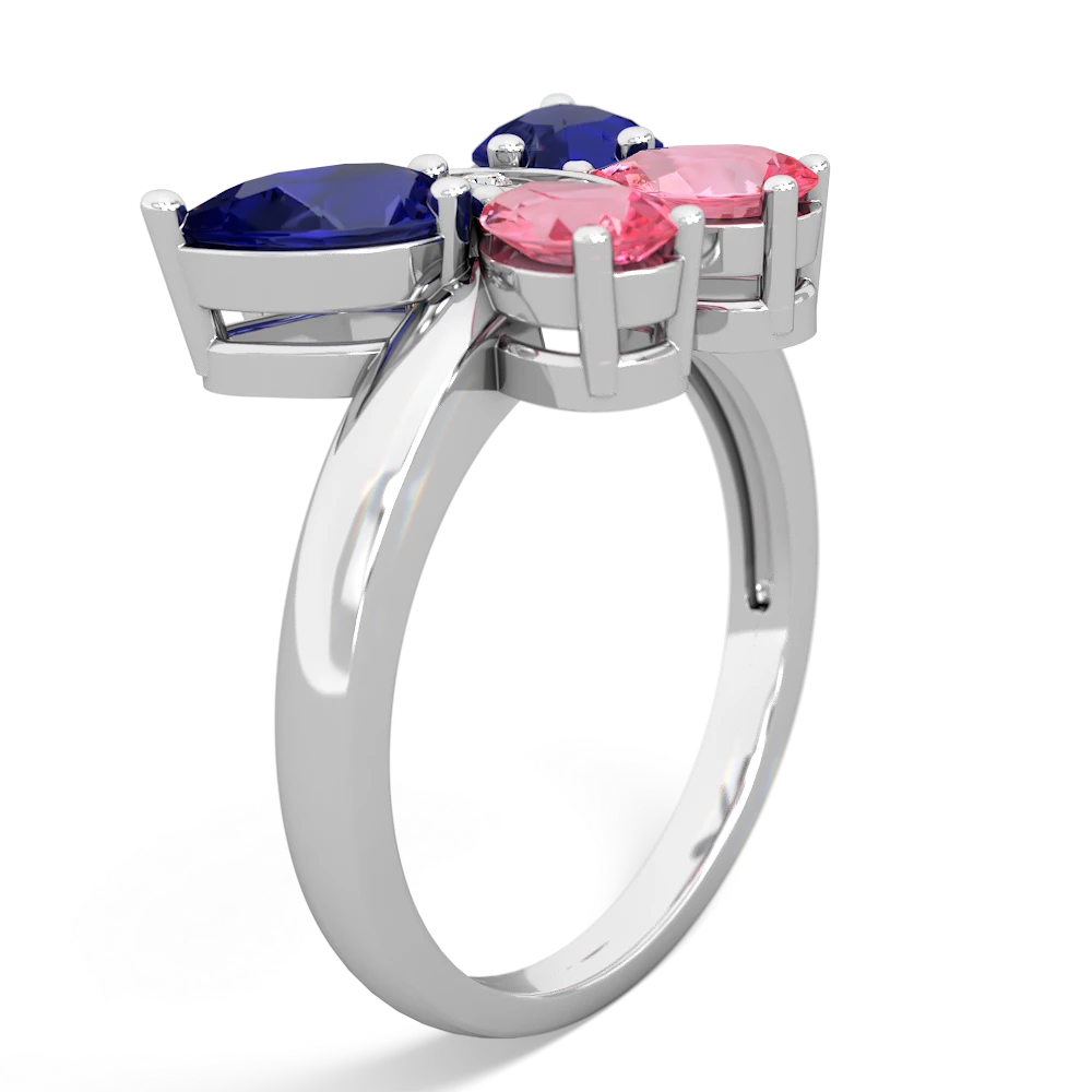 Lab Sapphire Butterfly 14K White Gold ring R2215