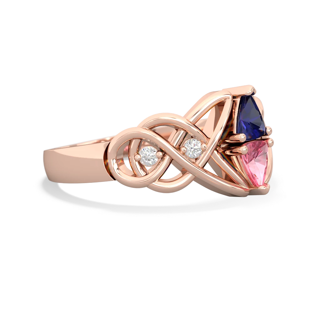 Lab Sapphire Keepsake Celtic Knot 14K Rose Gold ring R5300