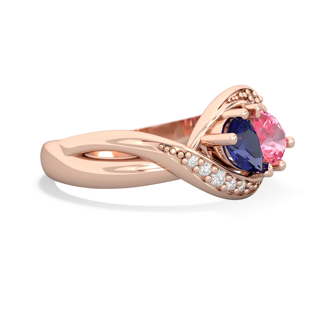 Lab Sapphire Summer Winds 14K Rose Gold ring R5342