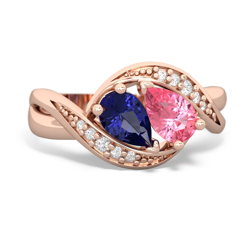 Lab Sapphire Summer Winds 14K Rose Gold ring R5342