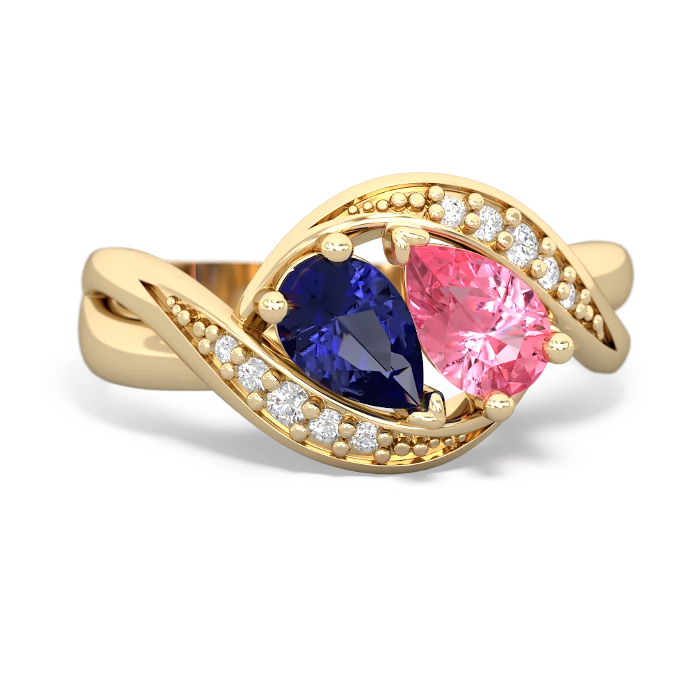 Lab Sapphire Summer Winds 14K Yellow Gold ring R5342