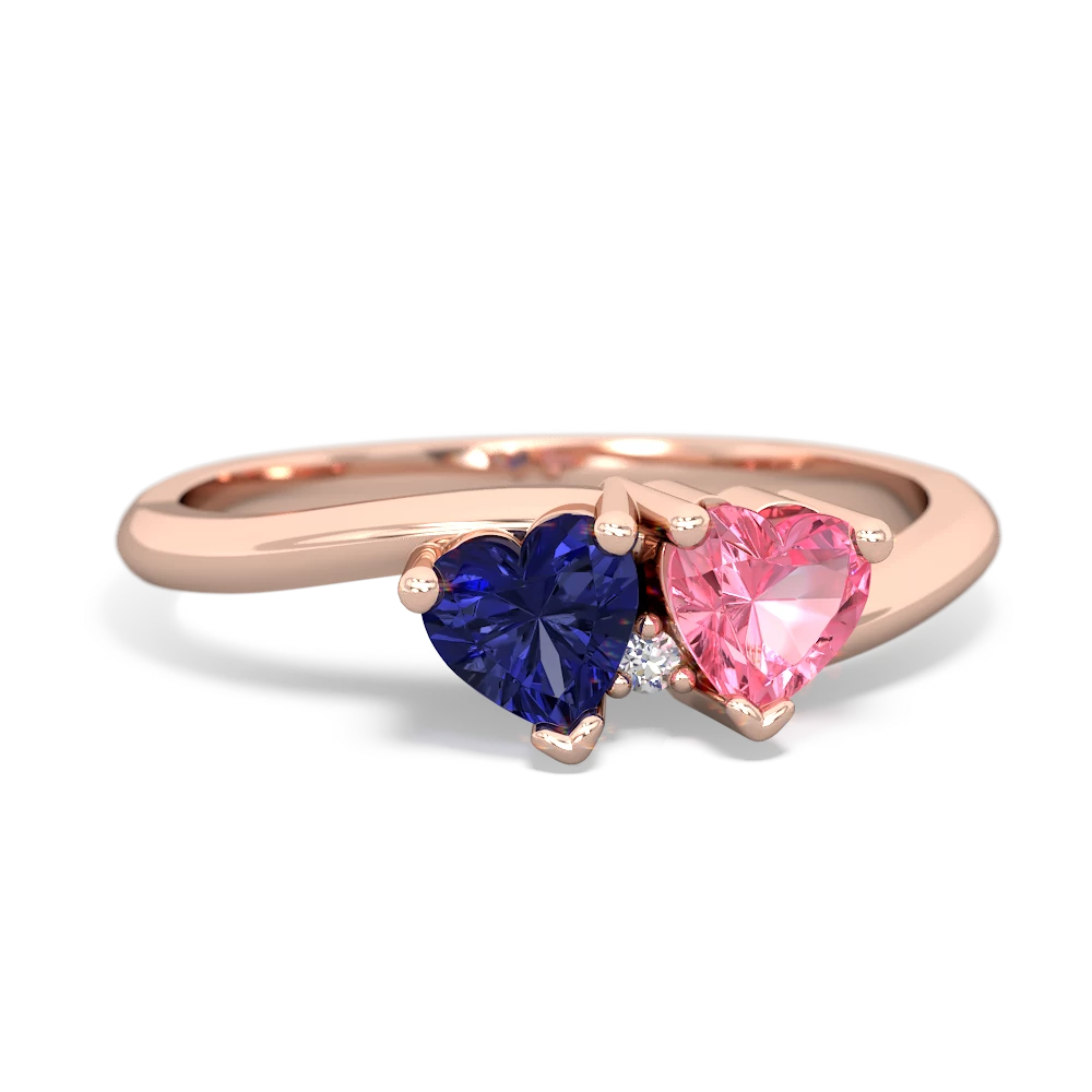 Lab Sapphire Sweethearts 14K Rose Gold ring R5260