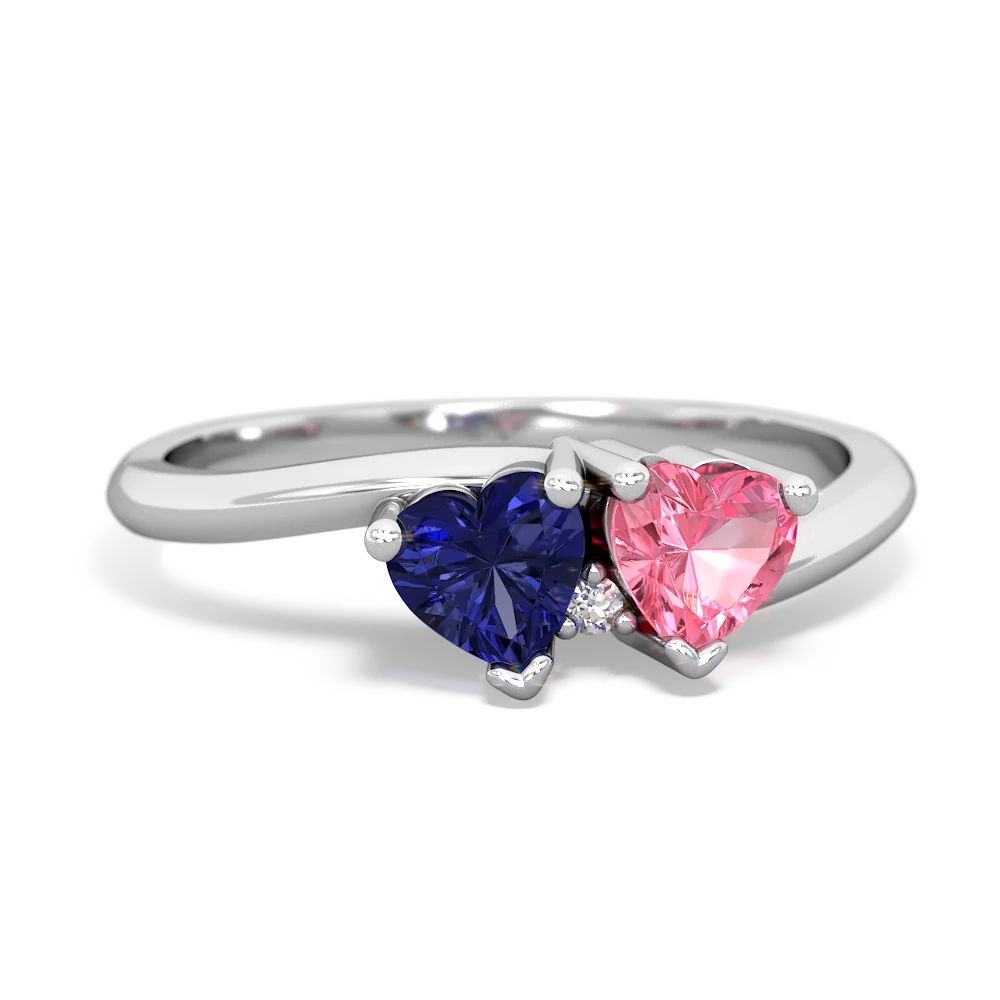 Lab Sapphire Sweethearts 14K White Gold ring R5260