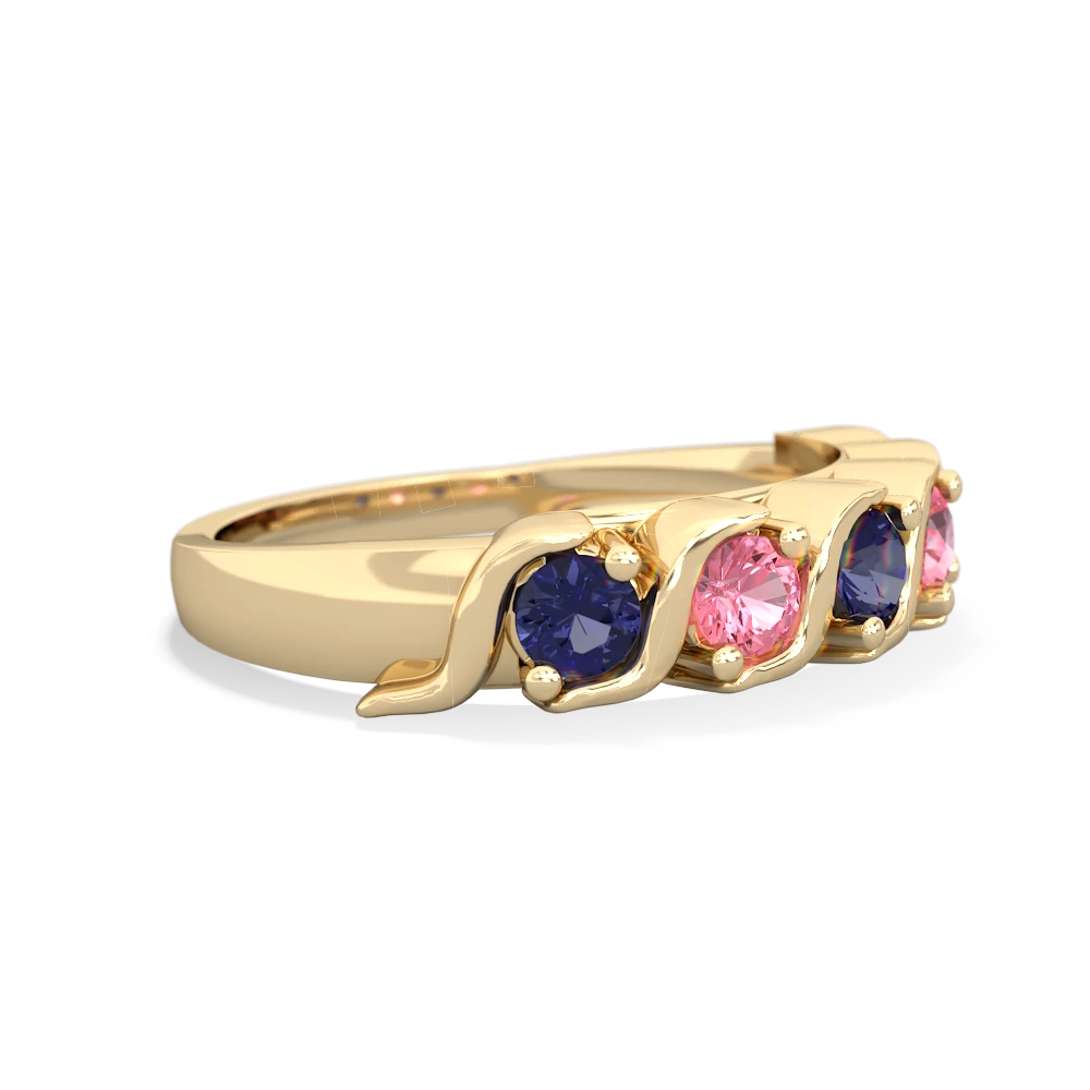 Lab Sapphire Anniversary Band 14K Yellow Gold ring R2089