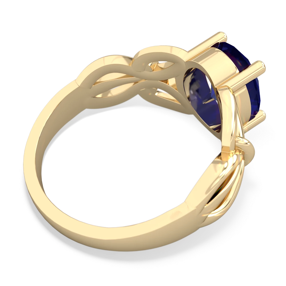 Lab Sapphire Celtic Knot Cocktail 14K Yellow Gold ring R2377