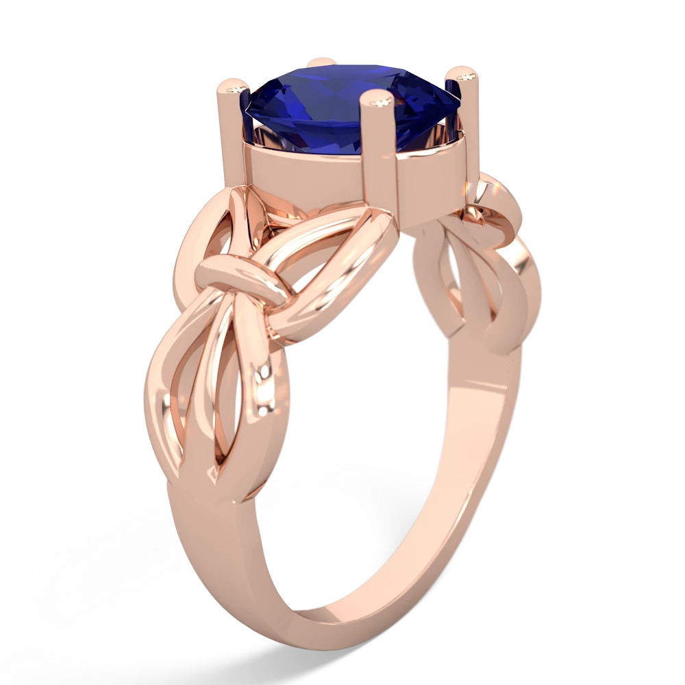 Lab Sapphire Celtic Knot Cocktail 14K Rose Gold ring R2377