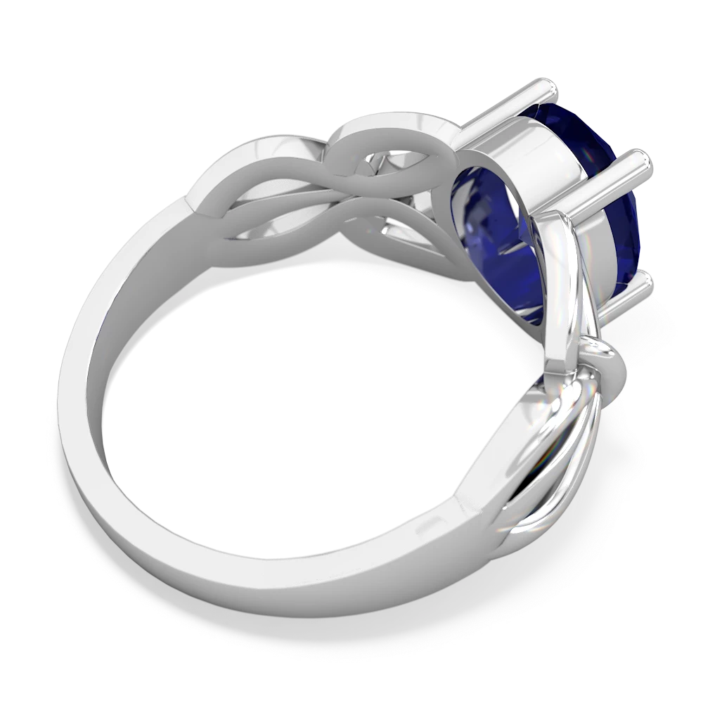 Lab Sapphire Celtic Knot Cocktail 14K White Gold ring R2377