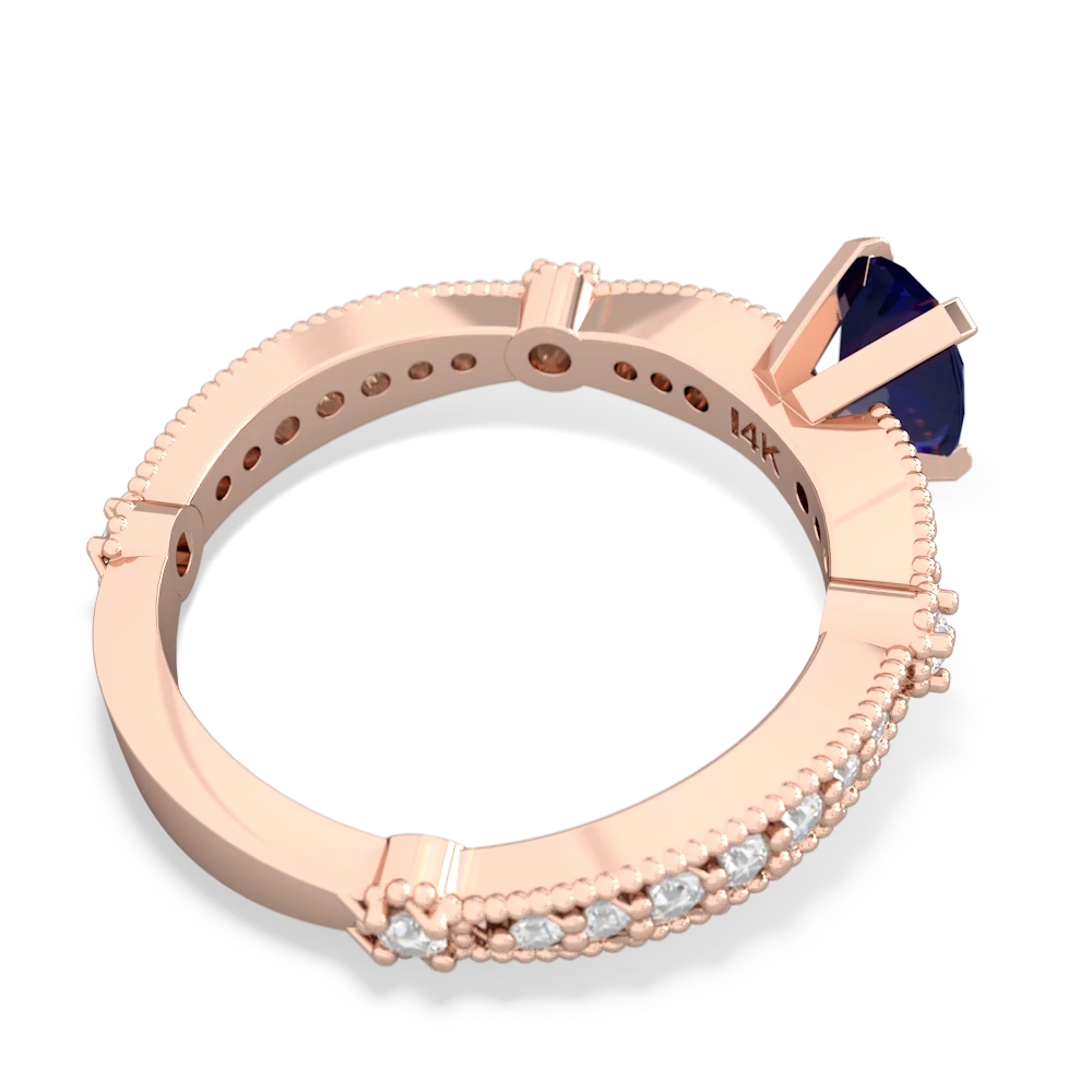 Lab Sapphire Sparkling Tiara 7X5mm Oval 14K Rose Gold ring R26297VL