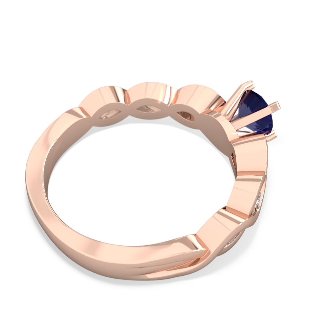 Lab Sapphire Infinity 5Mm Round Engagement 14K Rose Gold ring R26315RD