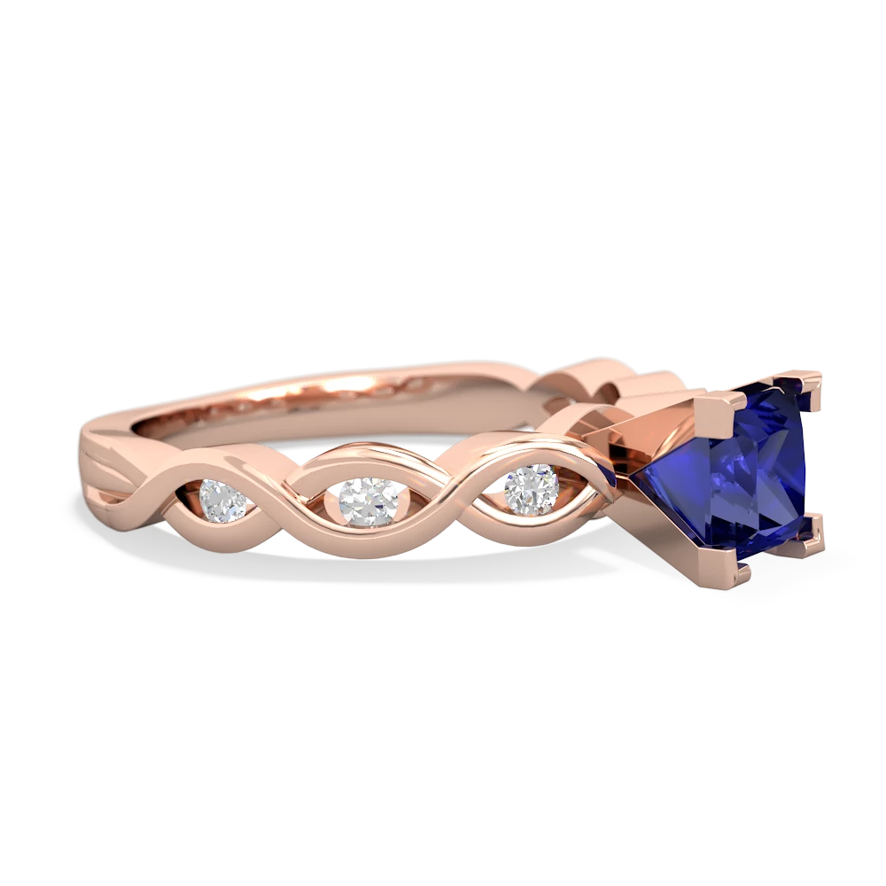 Lab Sapphire Infinity 5Mm Square Engagement 14K Rose Gold ring R26315SQ