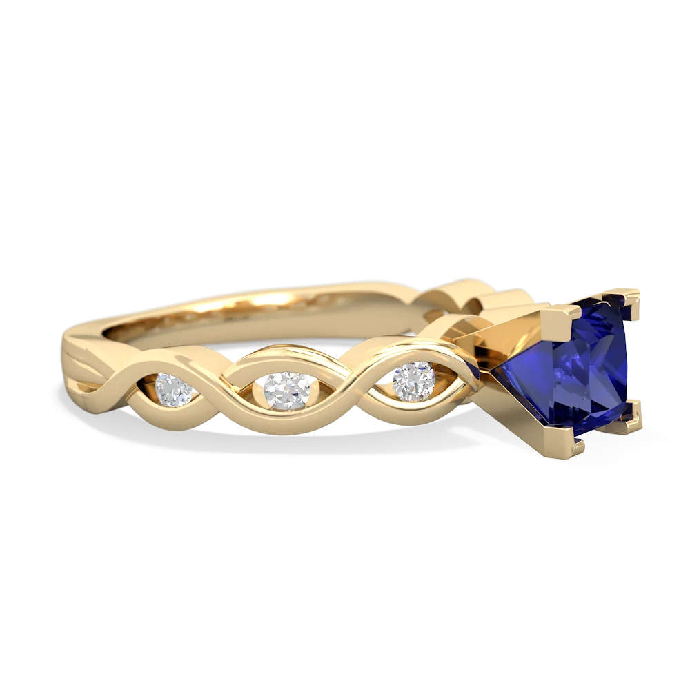 Lab Sapphire Infinity 5Mm Square Engagement 14K Yellow Gold ring R26315SQ