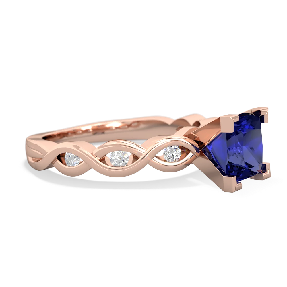 Lab Sapphire Infinity 6Mm Princess Engagement 14K Rose Gold ring R26316SQ