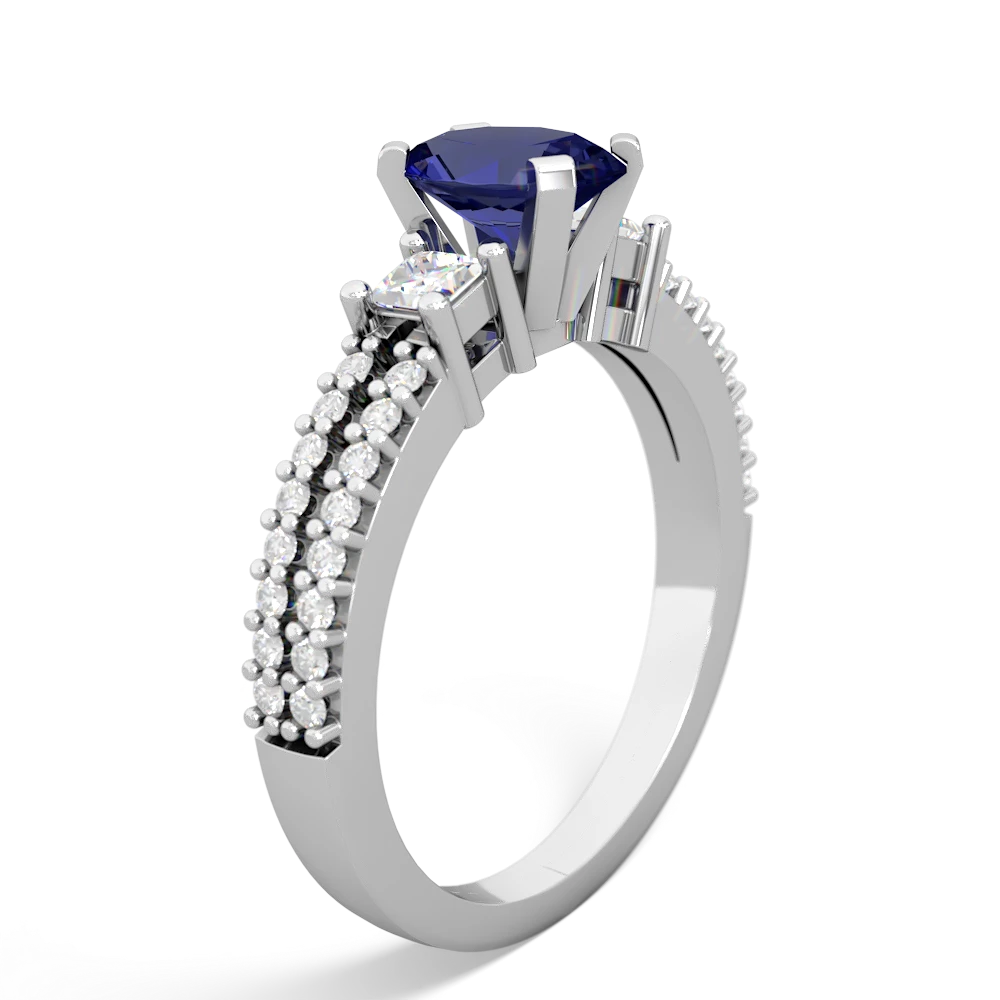 Lab Sapphire Engagement 14K White Gold ring R26437VL