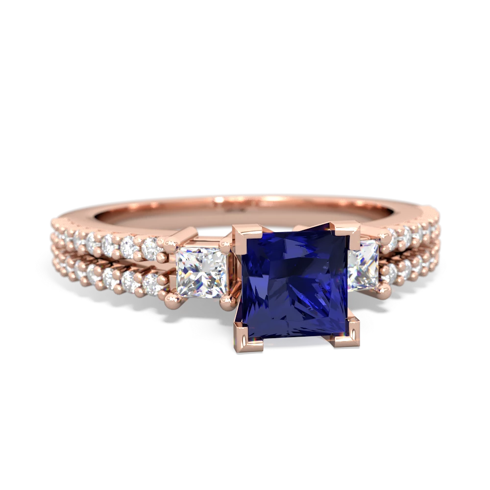Lab Sapphire Classic 5Mm Square Engagement 14K Rose Gold ring R26435SQ