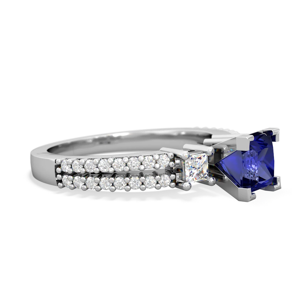 Lab Sapphire Classic 5Mm Square Engagement 14K White Gold ring R26435SQ