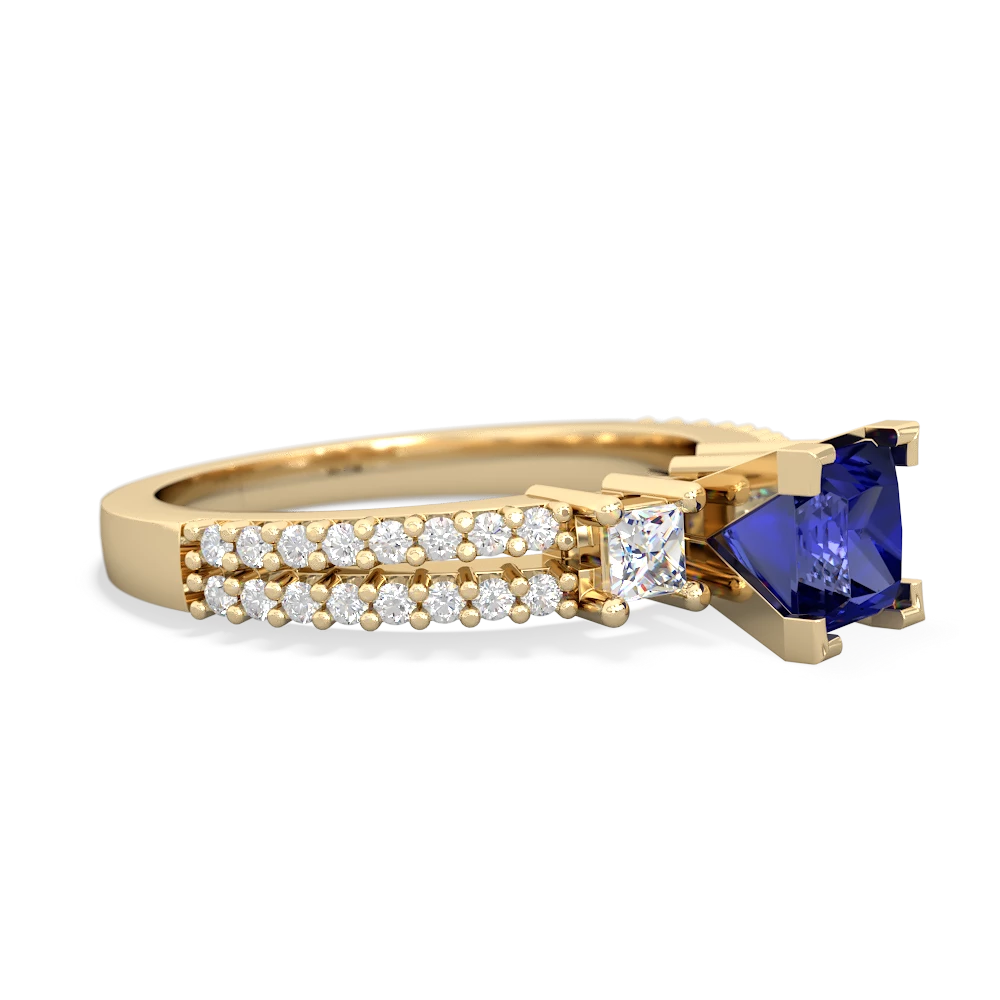 Lab Sapphire Classic 5Mm Square Engagement 14K Yellow Gold ring R26435SQ