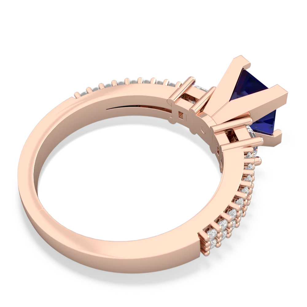 Lab Sapphire Classic 6Mm Princess Engagement 14K Rose Gold ring R26436SQ