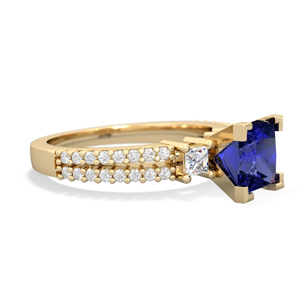 Lab Sapphire Classic 6Mm Princess Engagement 14K Yellow Gold ring R26436SQ