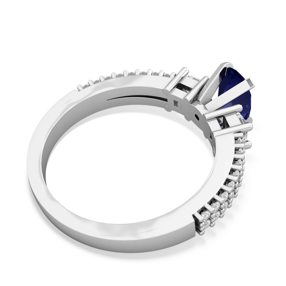 Lab Sapphire Classic 7X5mm Oval Engagement 14K White Gold ring R26437VL