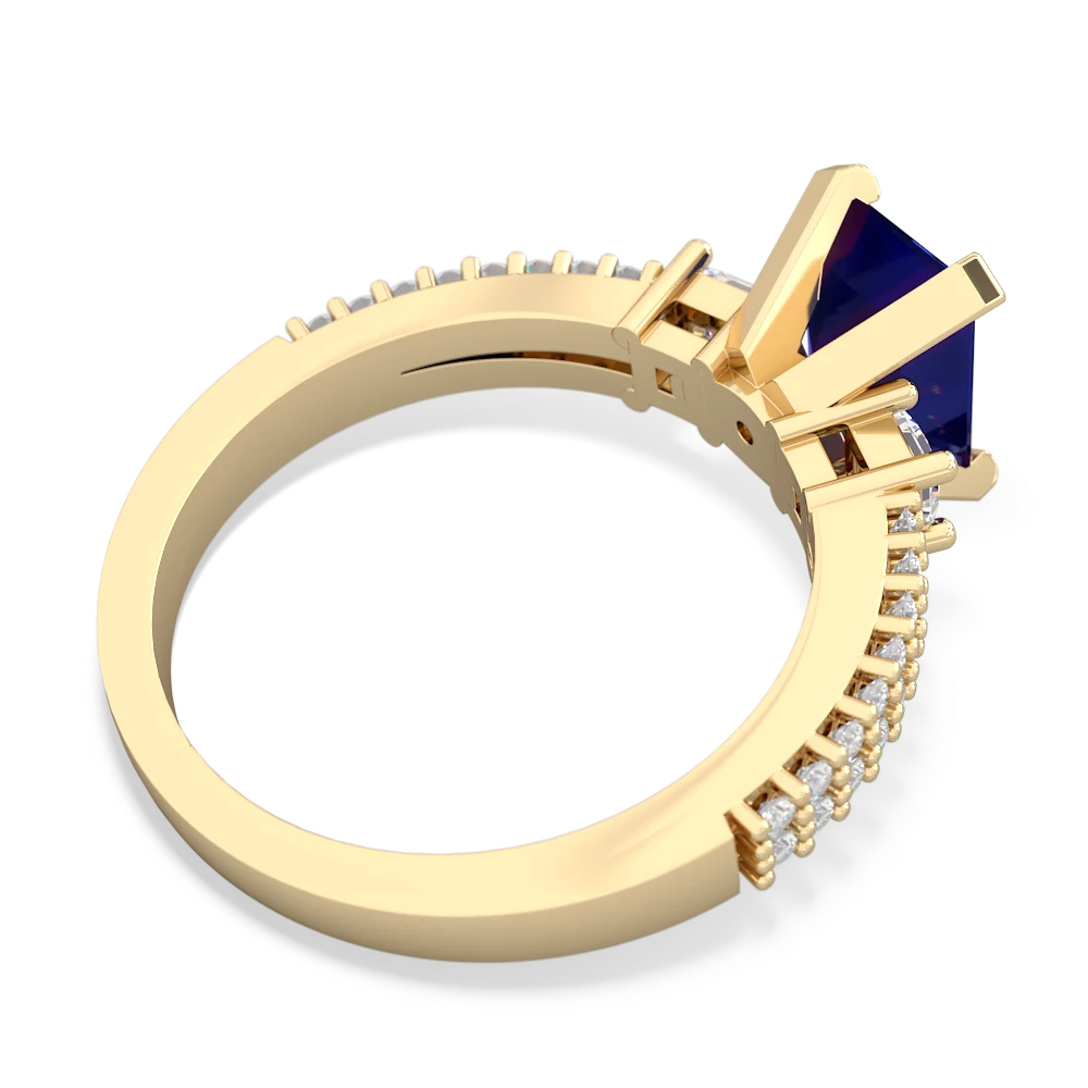 Lab Sapphire Classic 8X6mm Emerald-Cut Engagement 14K Yellow Gold ring R26438EM