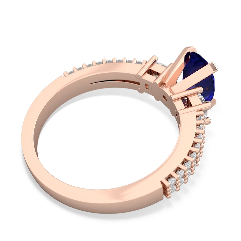 Lab Sapphire Classic 8X6mm Oval Engagement 14K Rose Gold ring R26438VL