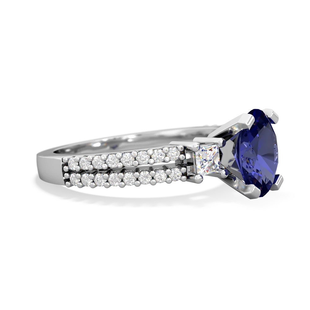 Lab Sapphire Classic 8X6mm Oval Engagement 14K White Gold ring R26438VL