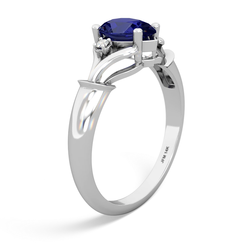 Lab Sapphire Precious Pear 14K White Gold ring R0826