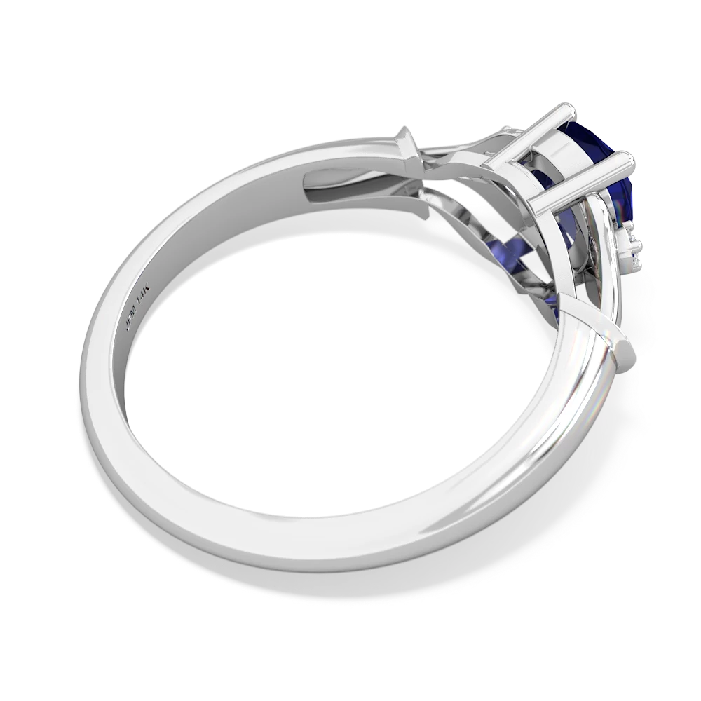 Lab Sapphire Precious Pear 14K White Gold ring R0826