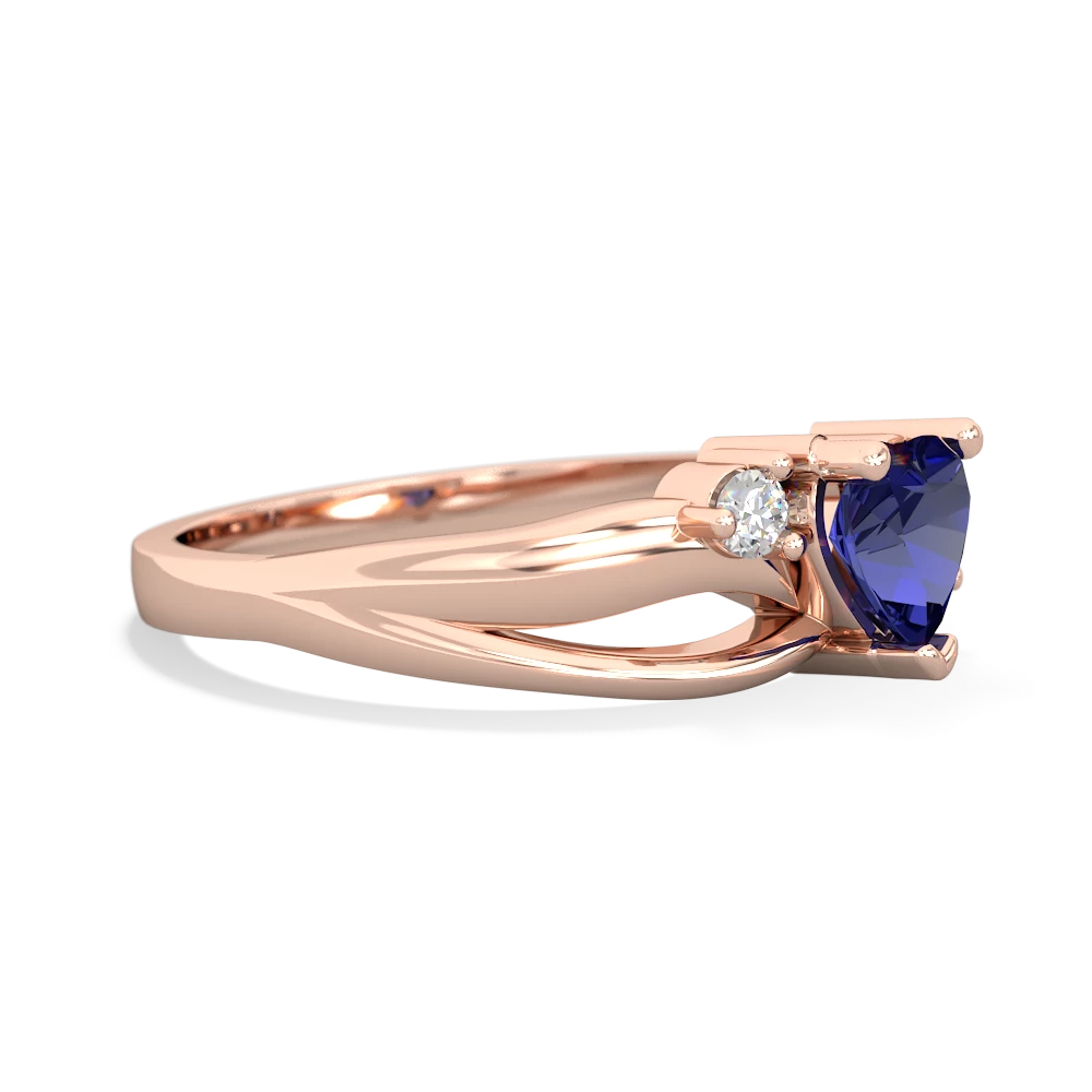 Lab Sapphire Split Band Swirl 14K Rose Gold ring R2130