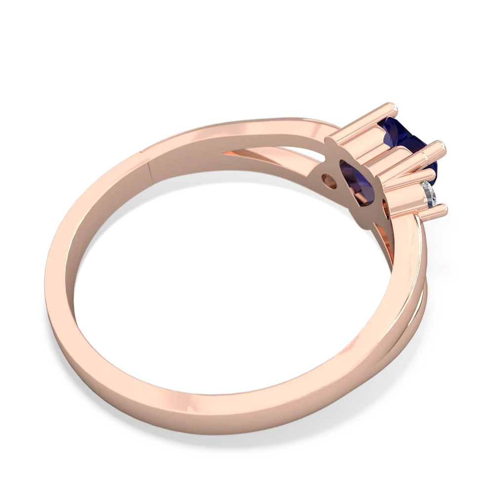 Lab Sapphire Split Band Swirl 14K Rose Gold ring R2130