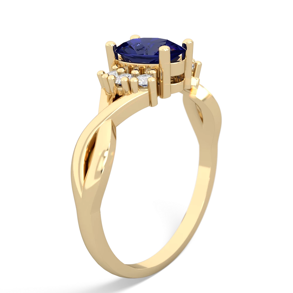 Lab Sapphire Victorian Twist 14K Yellow Gold ring R2497