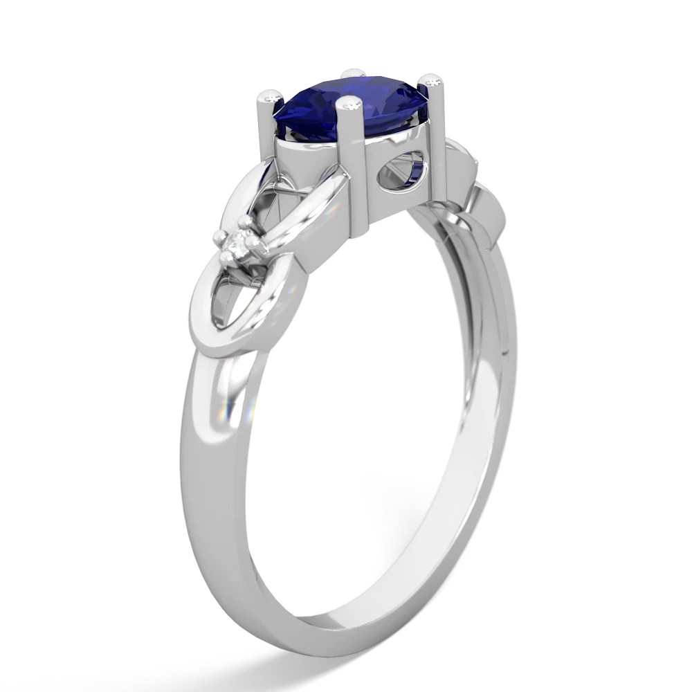 Lab Sapphire Links 14K White Gold ring R4032