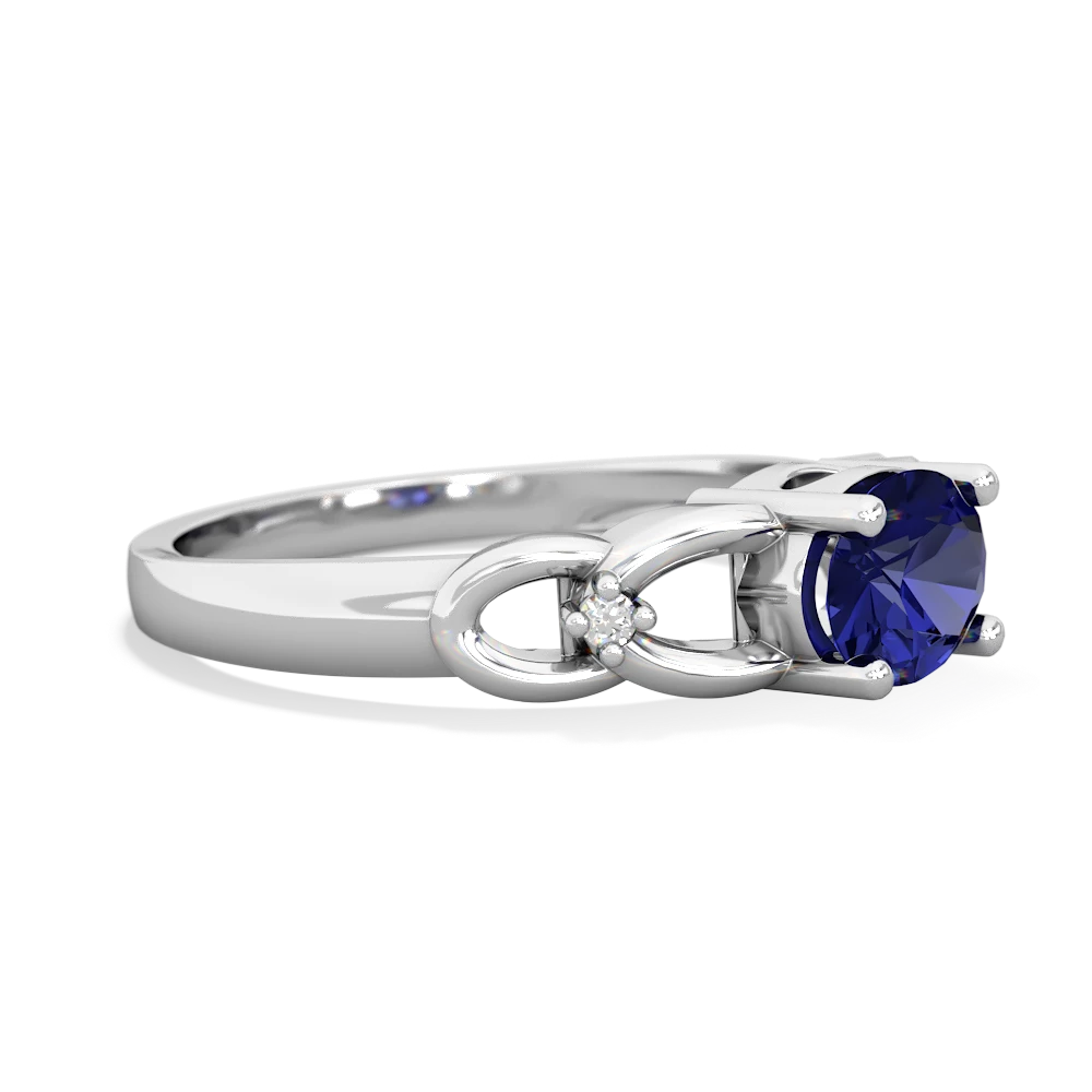 Lab Sapphire Links 14K White Gold ring R4032