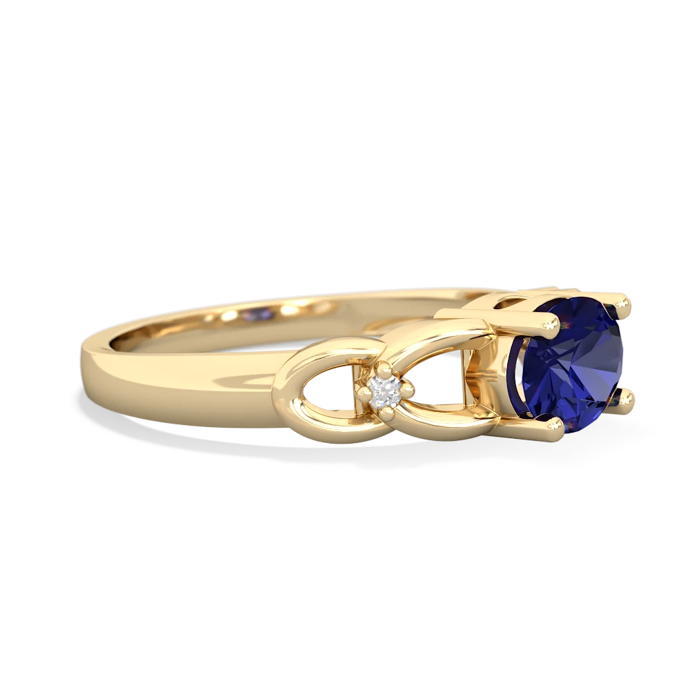 Lab Sapphire Links 14K Yellow Gold ring R4032