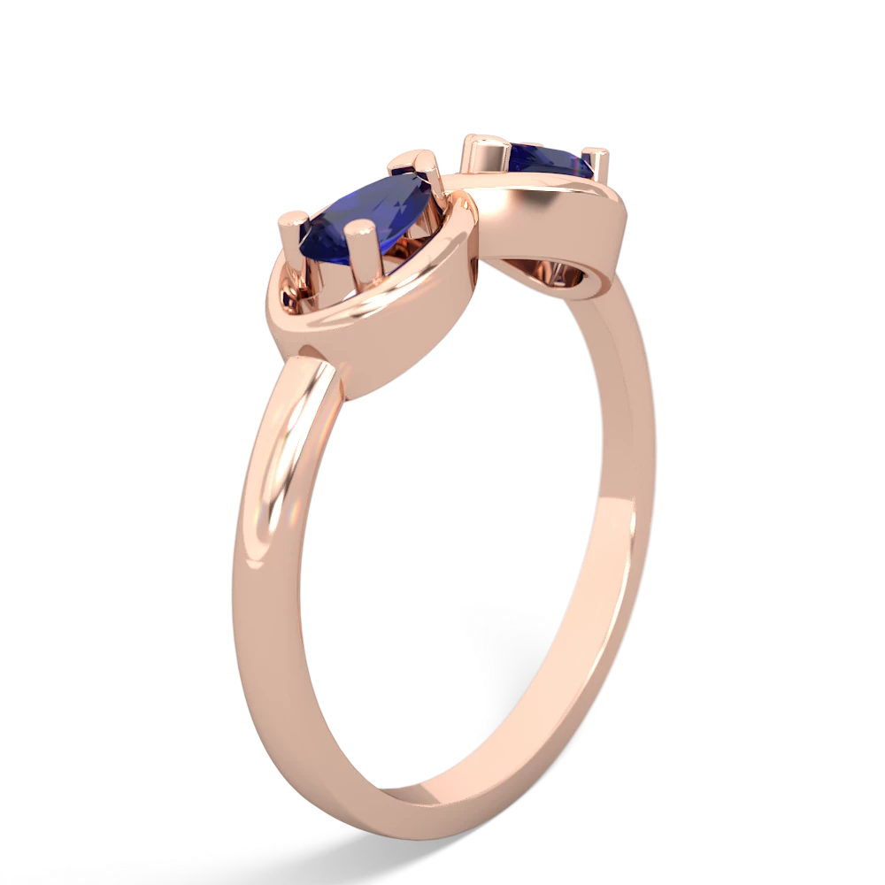 Lab Sapphire Infinity 14K Rose Gold ring R5050