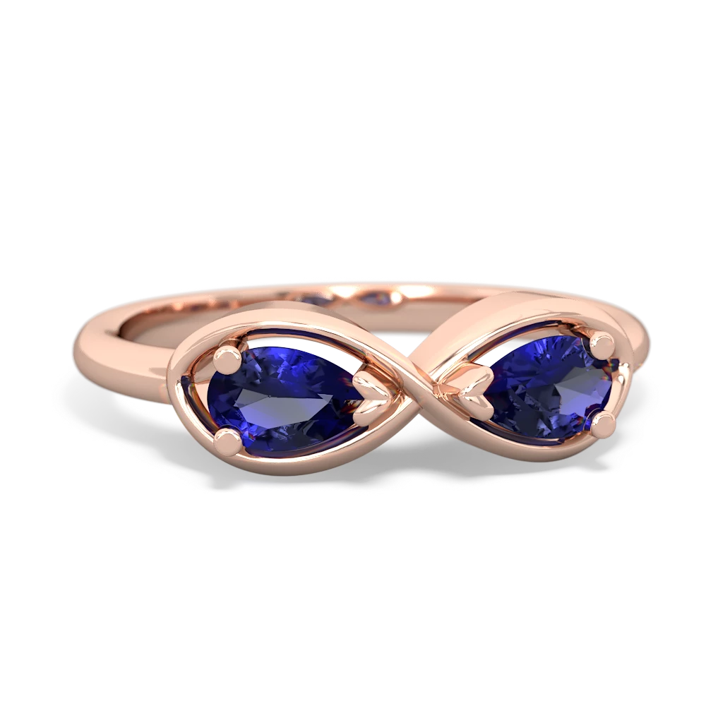 Lab Sapphire Infinity 14K Rose Gold ring R5050