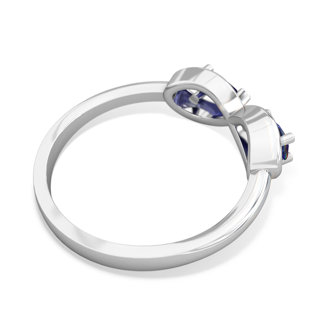 Lab Sapphire Infinity 14K White Gold ring R5050