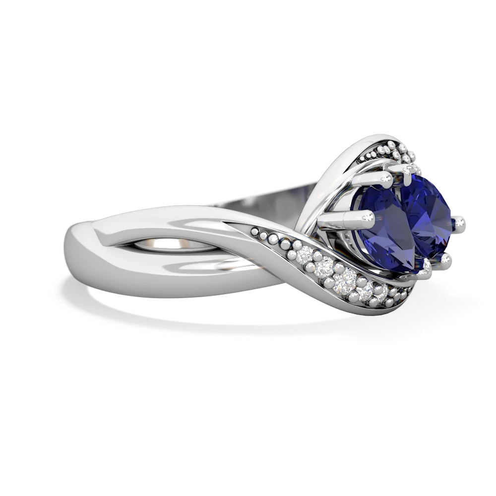 Lab Sapphire Summer Winds 14K White Gold ring R5342