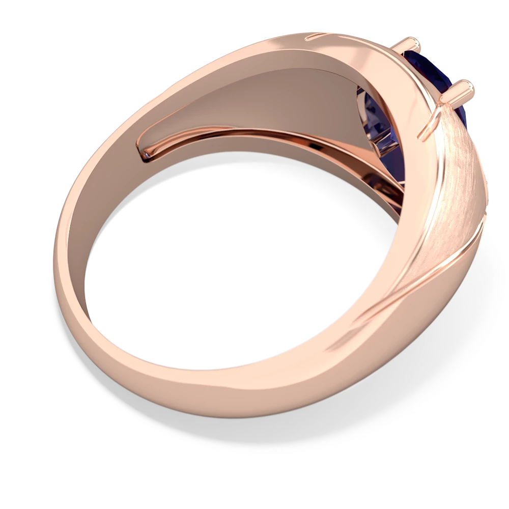 Lab Sapphire Men's Crossroads 14K Rose Gold ring R0361