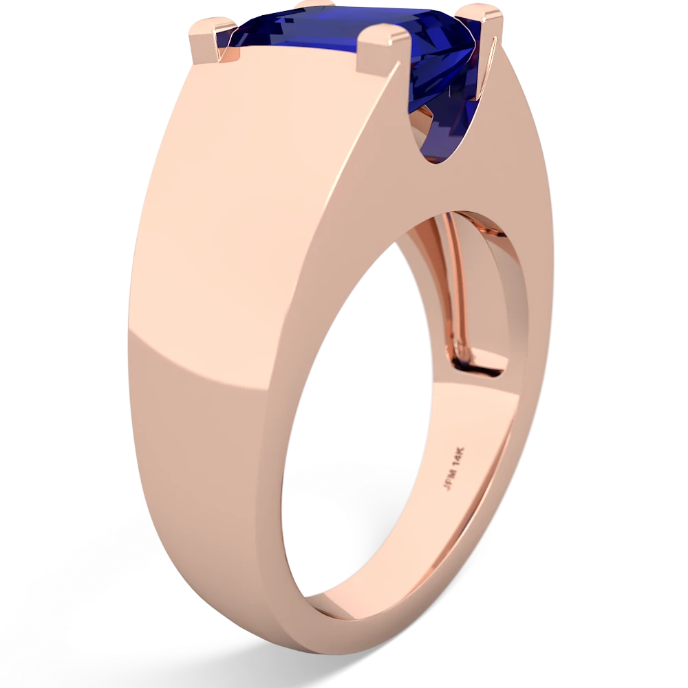 Lab Sapphire Men's 14K Rose Gold ring R1836